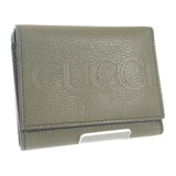 グッチ GUCCI ロゴ コンパクトウォレット ミニ 7316940E8IG3352 三つ折り財布 カーフ カーキ メンズ【中古】【Aランク】
