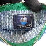 エルメス HERMES レ・カバン フラットポーチPM 自転車 H103759M02 ポーチ コットン ブルー レディース メンズ【中古】【Aランク】