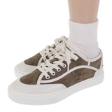 エルメス HERMES ゲット H231027Z_V1375 スニーカー カーフ シェーブル・ヴェロア ヴェール・ツンドラ ホワイト 24.5 レディース【中古】【Sランク】