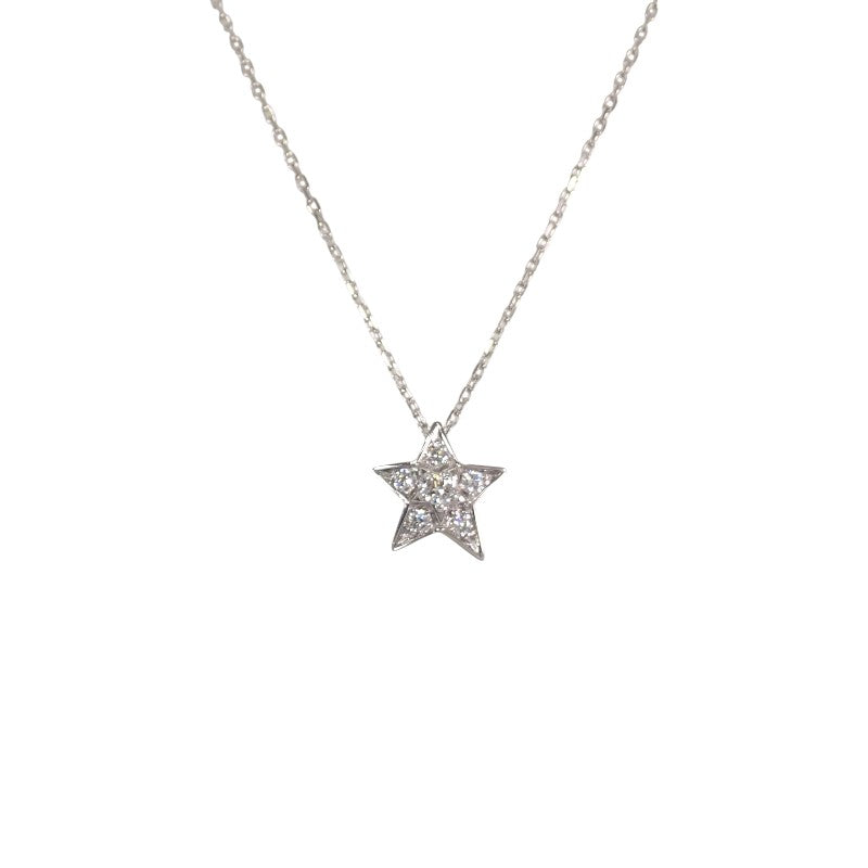 CHANEL Comète Collection Small Model J2709 Necklace K18 White Gold Diamond Ladies【Used】【A Rank】