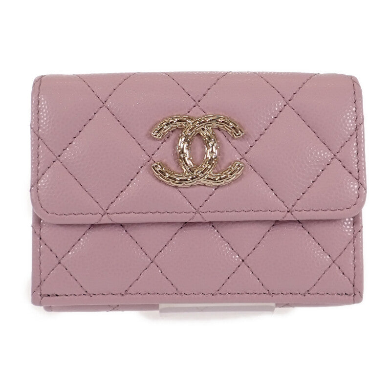 シャネル CHANEL スモールフラップウォレット AP4084 三つ折り財布 
