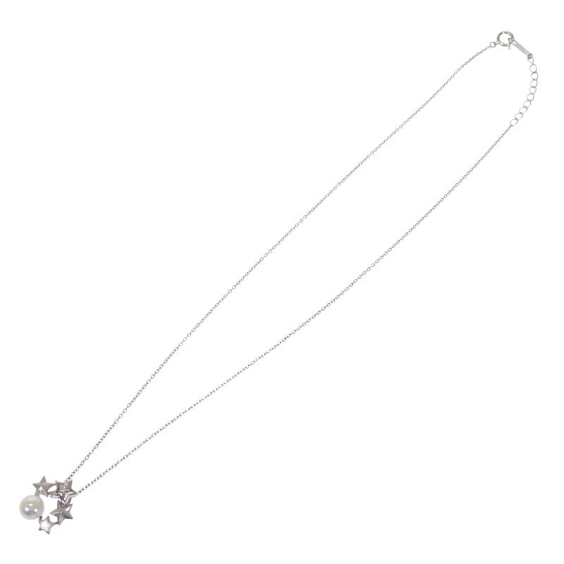 タサキ TASAKI パールペンダント ネックレス K18ホワイトゴールド アコヤ真珠 ダイヤモンド レディース【中古】【Aランク】
