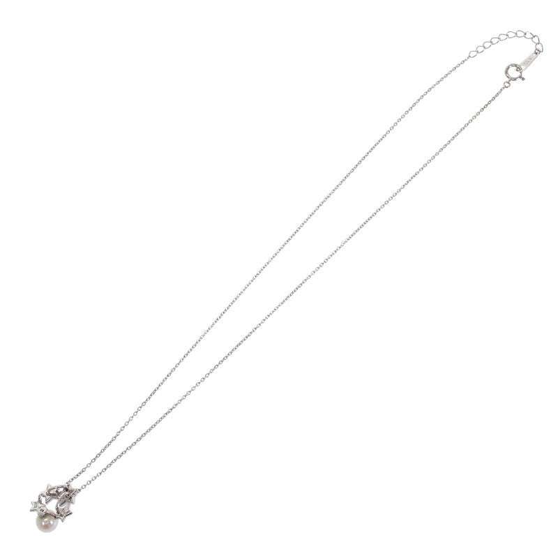 タサキ TASAKI パールペンダント ネックレス K18ホワイトゴールド アコヤ真珠 ダイヤモンド レディース【中古】【Aランク】