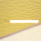 エルメス HERMES ベアン W刻印 カードケース シェーブル イエロー系 シルバー金具 レディース【中古】【Aランク】