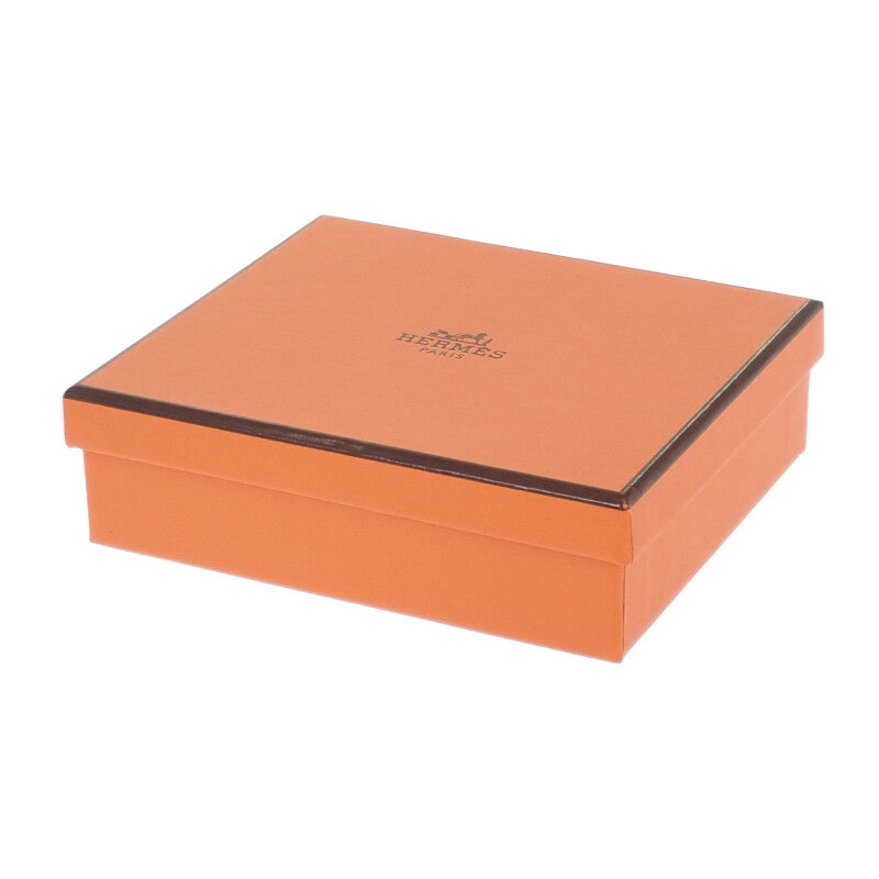 エルメス HERMES ベアン W刻印 カードケース シェーブル イエロー系 シルバー金具 レディース【中古】【Aランク】