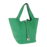 エルメス HERMES ピコタンロック GM ハンドバッグ トリヨンクレマンス バンブー グリーン シルバー金具 レディース【中古】【Aランク】