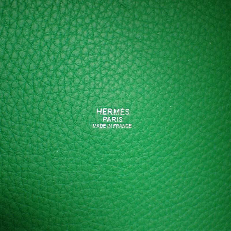 エルメス HERMES ピコタンロック GM ハンドバッグ トリヨンクレマンス バンブー グリーン シルバー金具 レディース【中古】【Aランク】