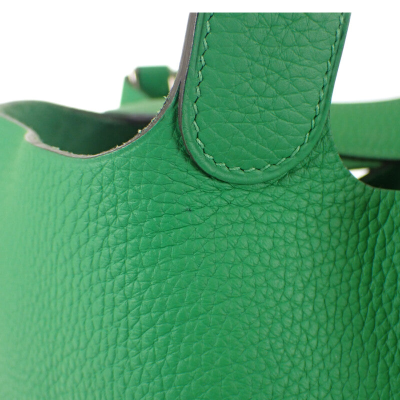 エルメス HERMES ピコタンロック GM ハンドバッグ トリヨンクレマンス バンブー グリーン シルバー金具 レディース【中古】【Aランク】