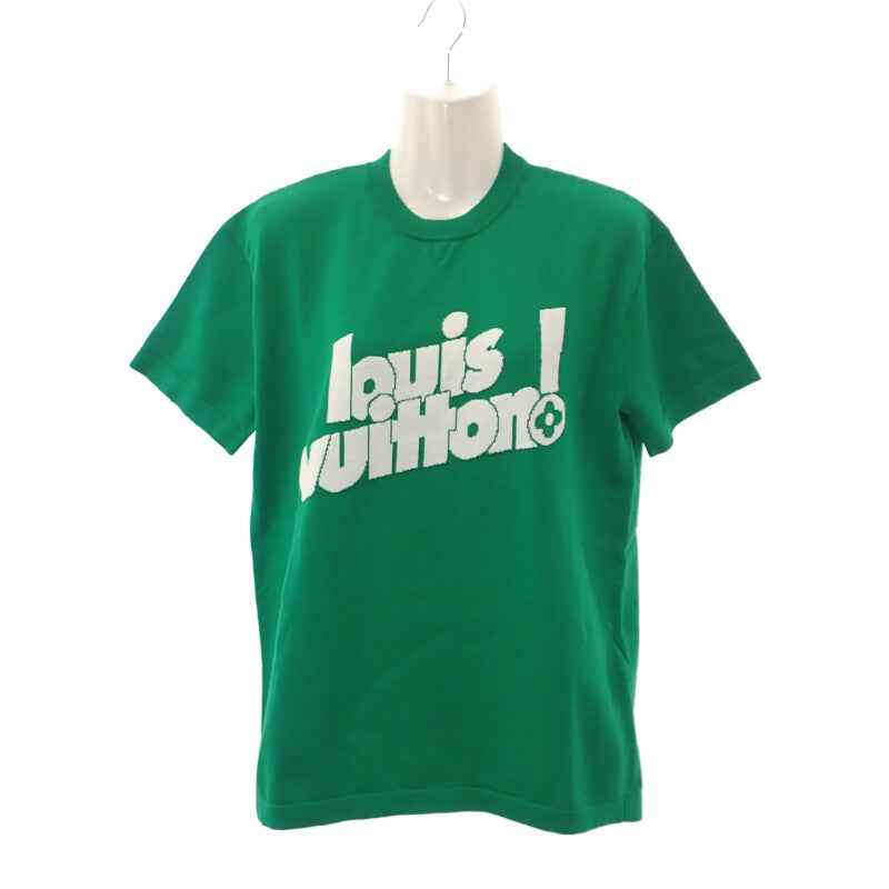 ルイヴィトン LOUIS VUITTON エブリディLV クルーネック ニット XS RM212DB0HLN84W 半袖Tシャツ コットン グリーン メンズ【中古】【Sランク】
