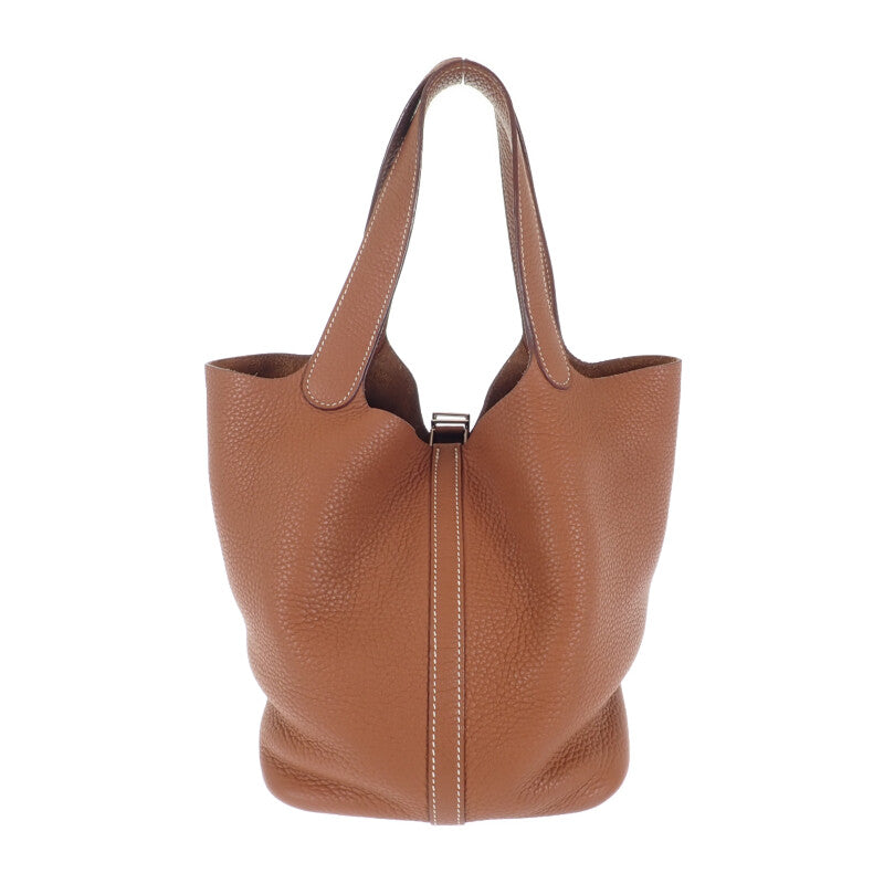 愛馬仕 HERMES Picotin Lock MM H060991CK37 手提包 Taurillon Clemence 棕色 金色 銀色五金 女士【中古】【AB級】