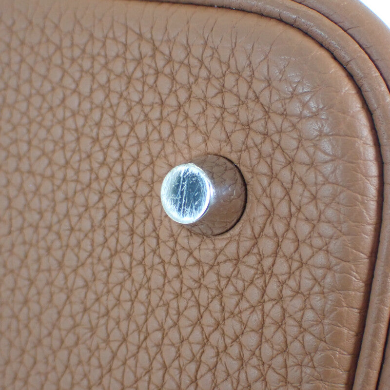 愛馬仕 HERMES Picotin Lock MM H060991CK37 手提包 Taurillon Clemence 棕色 金色 銀色五金 女士【中古】【AB級】