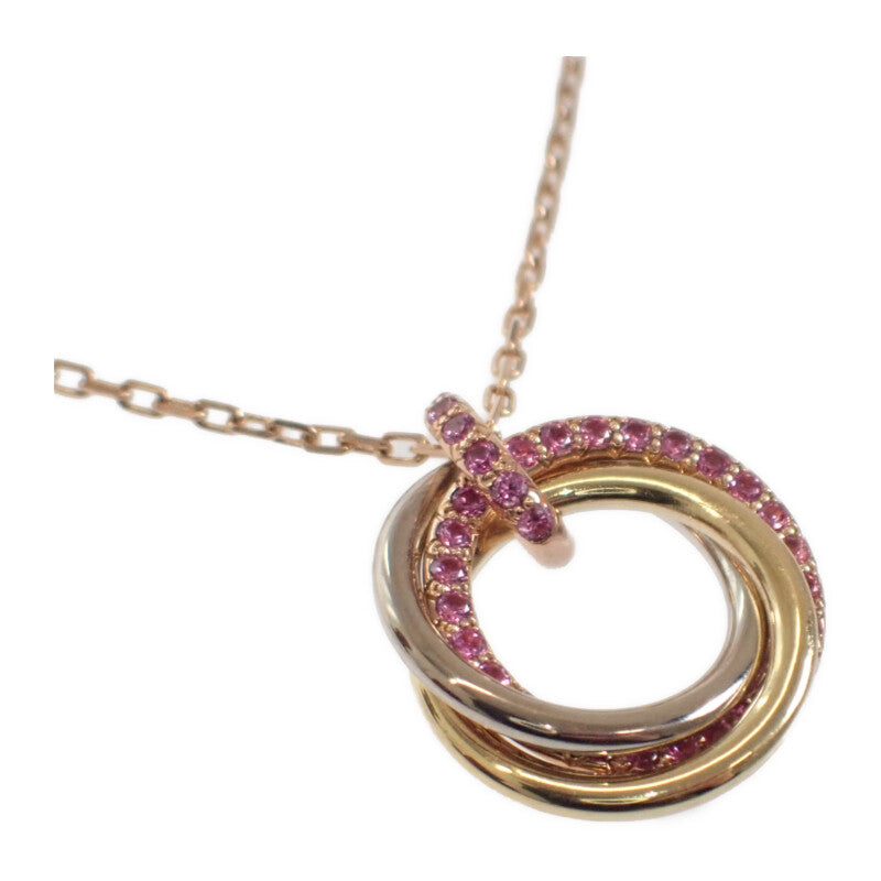 カルティエ CARTIER トリニティ B3046000 ネックレス K18ピンクゴールド ピンクサファイヤ ゴールド レディース【中古】【Aランク】