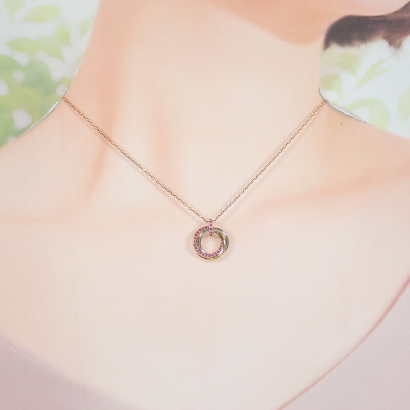 カルティエ CARTIER トリニティ B3046000 ネックレス K18ピンクゴールド ピンクサファイヤ レディース【中古】【Aランク】