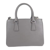 プラダ PRADA ガレリア スモールバッグ 1BA296_NZV_F0480 2WAYバッグ ショルダーバッグ サフィアーノ グレー レディース【中古】【Aランク】