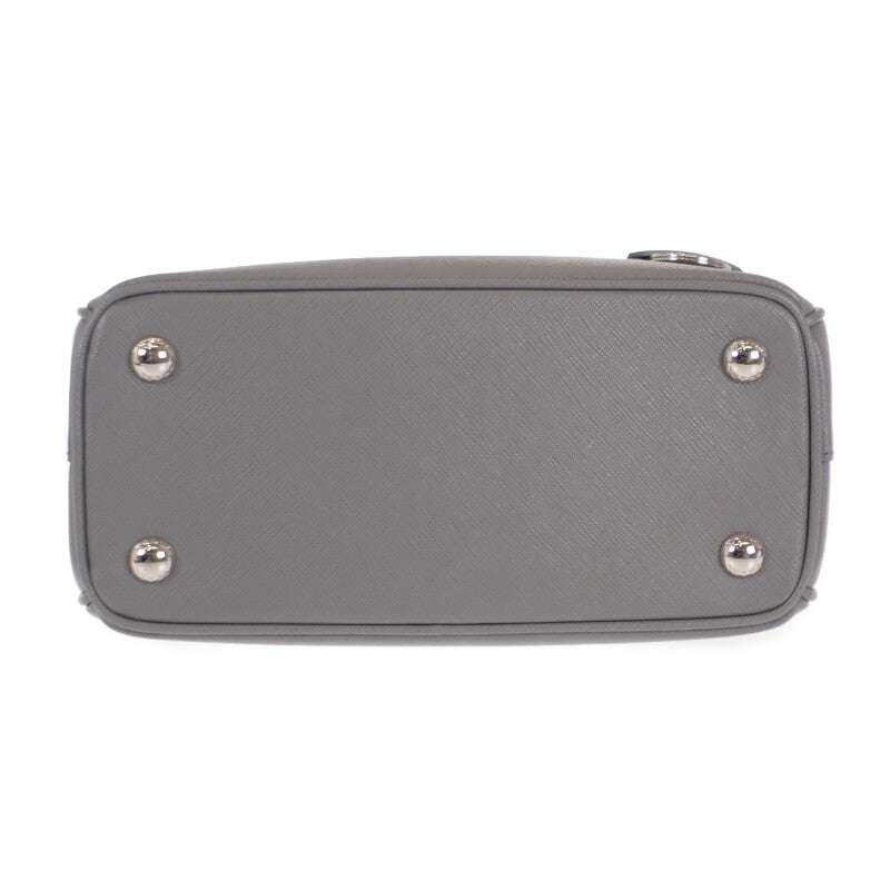 プラダ PRADA ガレリア スモールバッグ 1BA296_NZV_F0480 2WAYバッグ ショルダーバッグ サフィアーノ グレー レディース【中古】【Aランク】