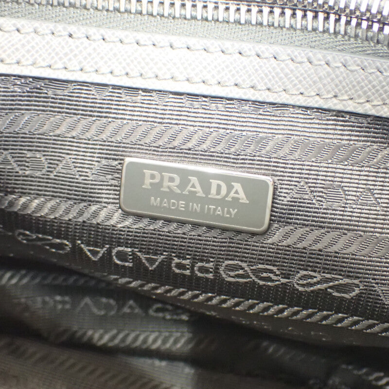 プラダ PRADA ガレリア スモールバッグ 1BA296_NZV_F0480 2WAYバッグ ショルダーバッグ サフィアーノ グレー レディース【中古】【Aランク】
