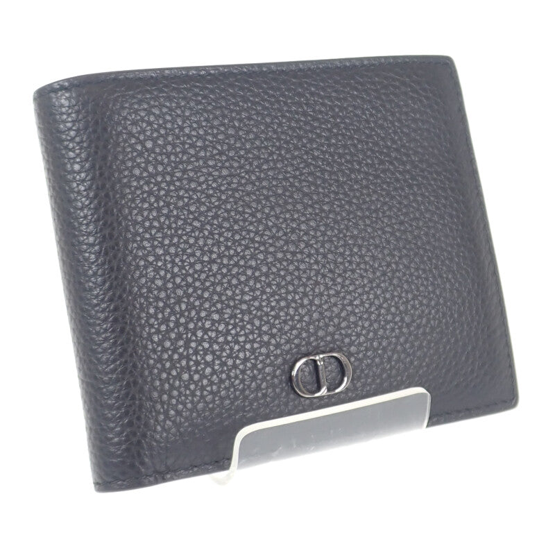 ディオール Dior CD Icon ウォレット 2ESBC027CDI_H00N 二つ折り財布 グレインカーフレザー ブラック メンズ【中古】【Aランク】