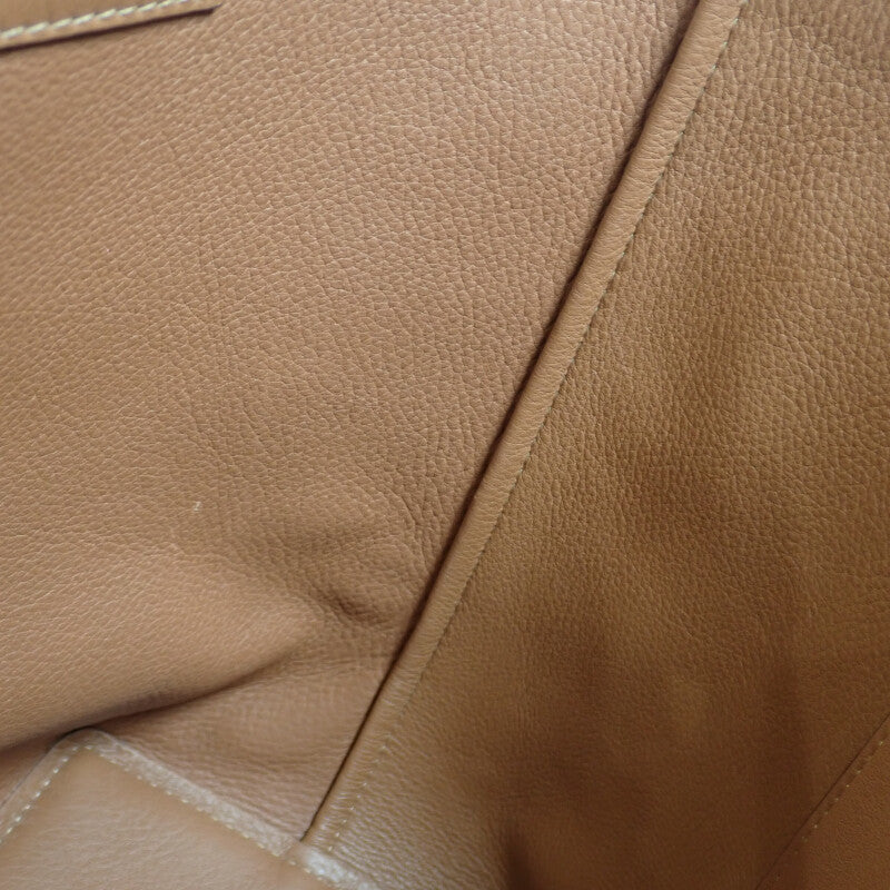 ロエベ LOEWE ロゴ トートスモール 2WAYバッグ ウール レザー ネイビー ブラウン レディース【中古】【Aランク】