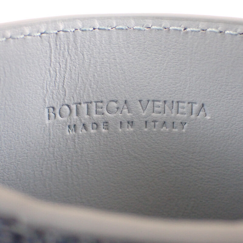 Bottega Veneta Cassette 748052V49K14288 卡片夾 頂級小羊皮 藍色混織色調 冰白色 男款 女款【二手】【A級】