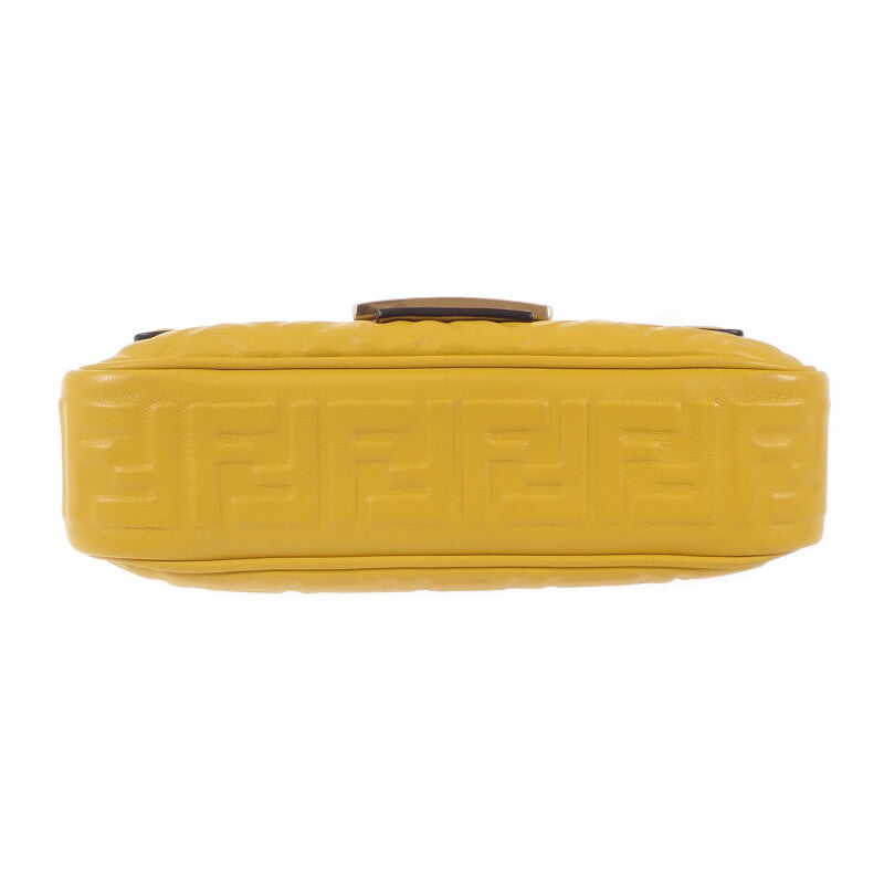 フェンディ FENDI バゲットチェーン ミディ 8BR793_AH9C_F1E8V ショルダーバッグ レザー イエロー ゴールド金具 レディース【中古】【SAランク】