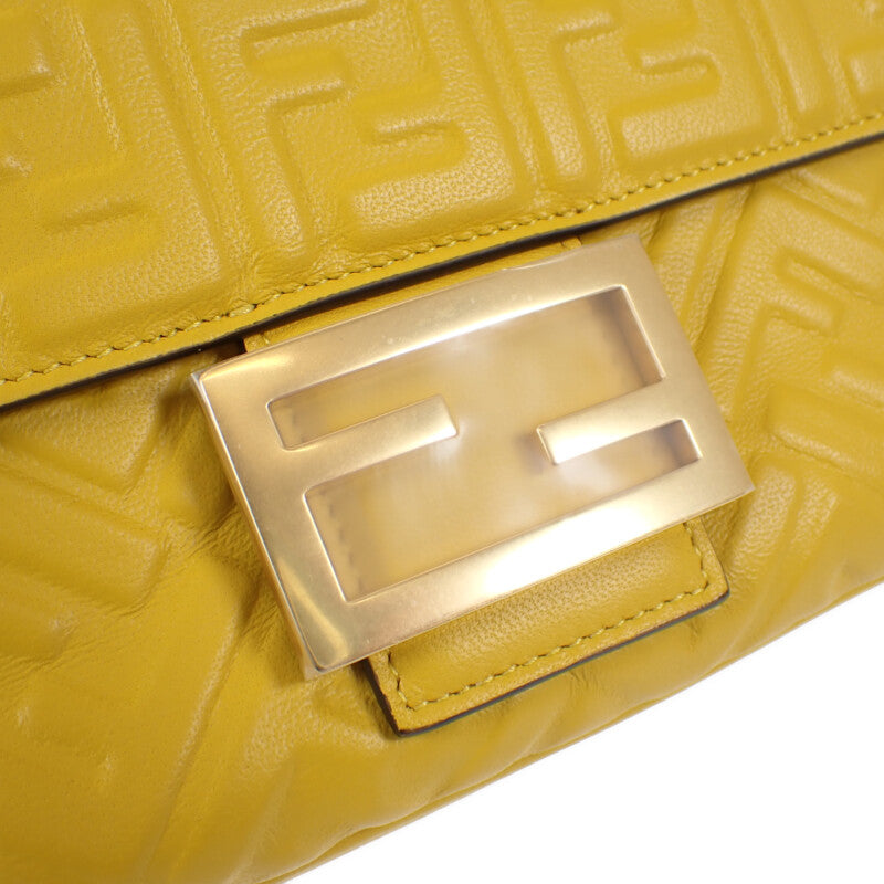 フェンディ FENDI バゲットチェーン ミディ 8BR793_AH9C_F1E8V ショルダーバッグ レザー イエロー ゴールド金具 レディース【中古】【SAランク】