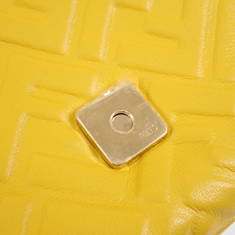 フェンディ FENDI バゲットチェーン ミディ 8BR793_AH9C_F1E8V ショルダーバッグ レザー イエロー ゴールド金具 レディース【中古】【SAランク】