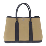 エルメス HERMES ガーデンパーティ TPM 30 W刻印 ハンドバッグ トワルミリタリー トレンチ ブラック レディース【中古】【Aランク】