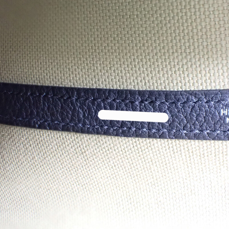 エルメス HERMES ガーデンパーティ TPM 30 W刻印 ハンドバッグ トワルミリタリー トレンチ ブラック レディース【中古】【Aランク】