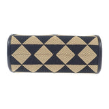 プラダ PRADA シンボル エンブロダイリー ミニバッグ 1BA3552FKLF0Y30 2WAYバッグ ショルダーバッグ ポリエステル サフィアーノ ブラック ベージュ レディース【中古】【Aランク】