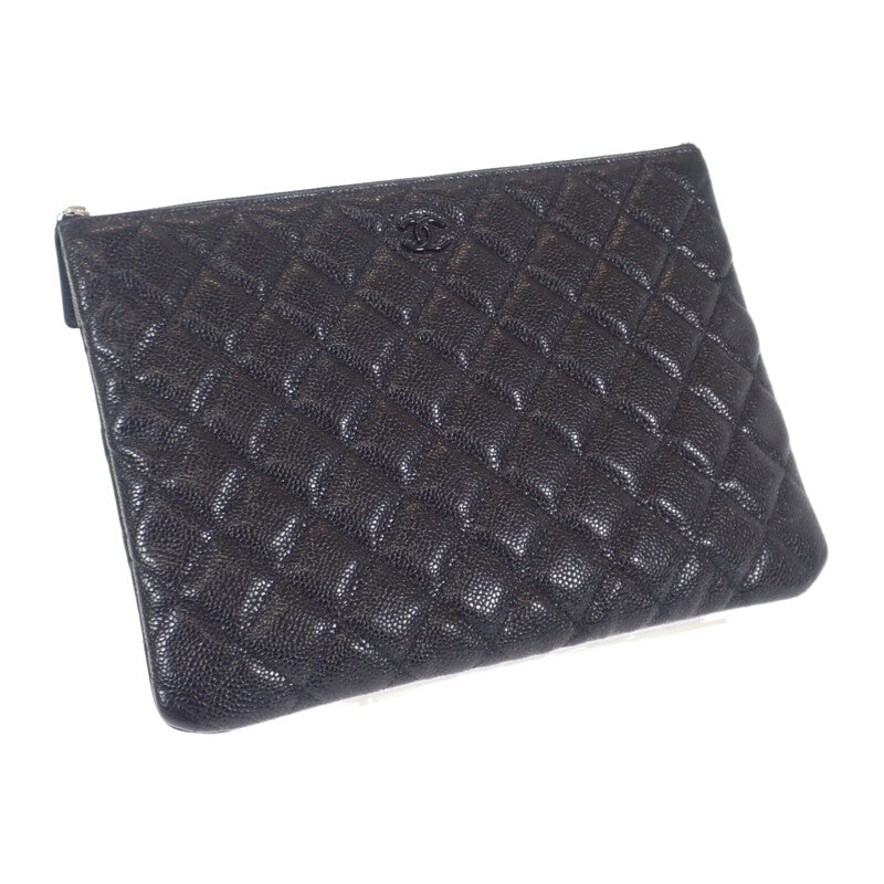 シャネル CHANEL マトラッセ クラッチバッグ キャビアスキン ソー 