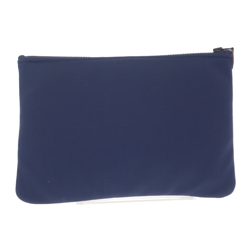 【中古】エルメス HERMES トゥルースフラット MM ネオバン ポーチ ナイロン ポリウレタン ネイビー レディース【ABランク】