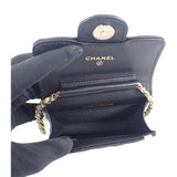シャネル CHANEL ミニ マトラッセチェーン クラッチ AP3560 ショルダーバッグ ラムスキン ブラック ベージュ ゴールド金具 レディース【中古】【Aランク】