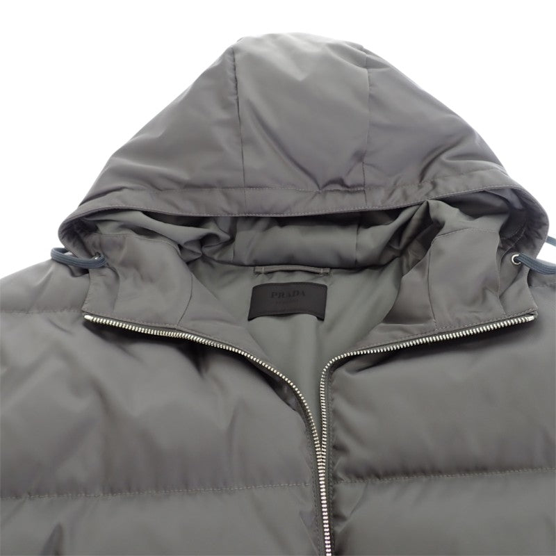 プラダ PRADA トライアングルロゴ 54 SGB716 ダウンジャケット ナイロン グレー メンズ【中古】【Aランク】