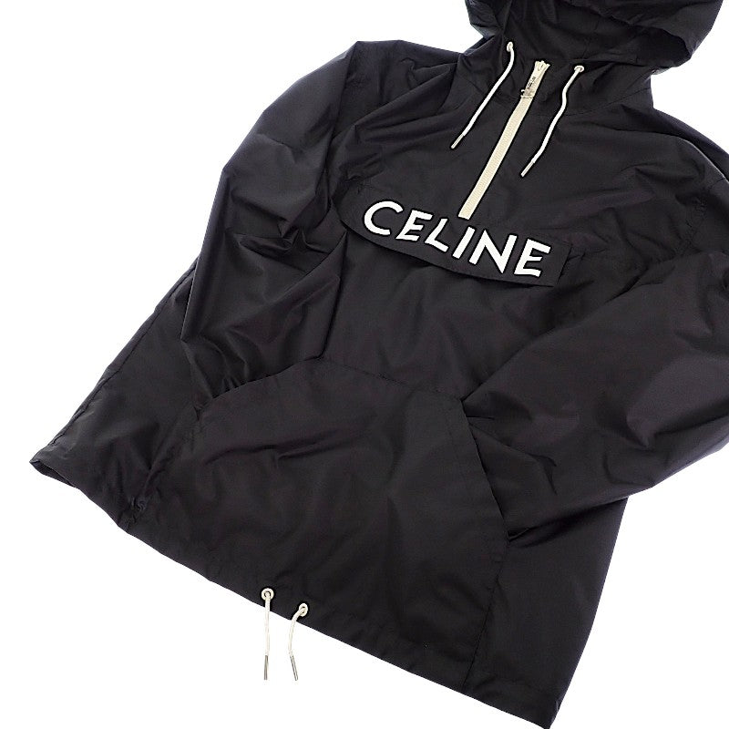 セリーヌ CELINE フロントロゴ アノラックパーカー 2W531495M.38NO マウンテンパーカー ナイロン ブラック 46 メンズ【中古】【ABランク】