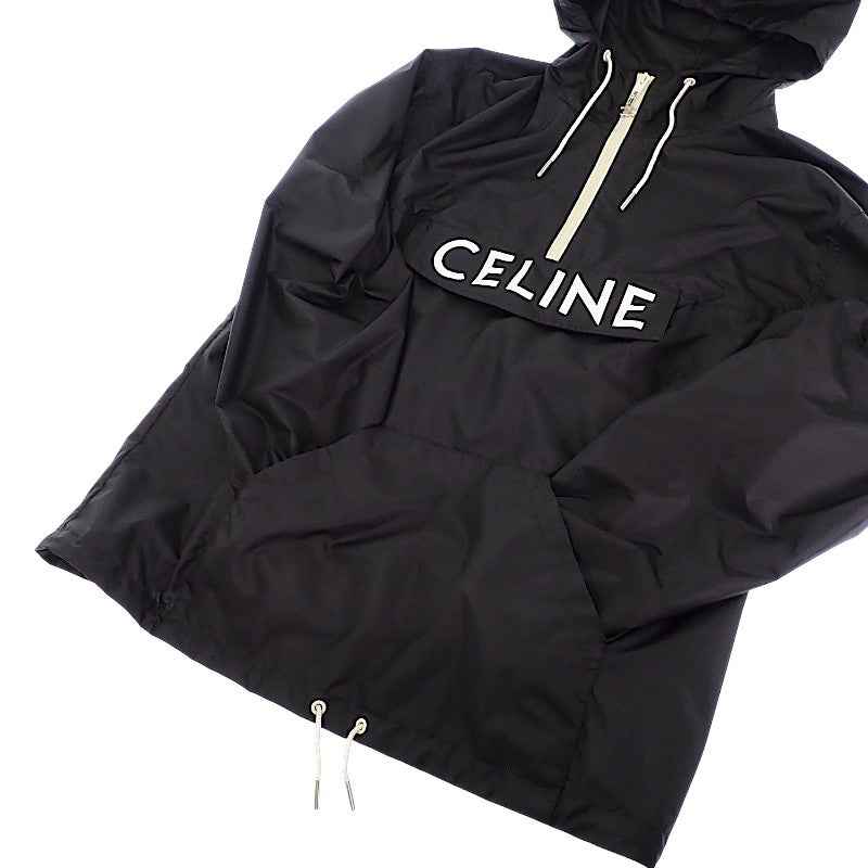セリーヌ CELINE フロントロゴ アノラックパーカー 2W531495M.38NO マウンテンパーカー ナイロン ブラック 46 メンズ【中古】【ABランク】
