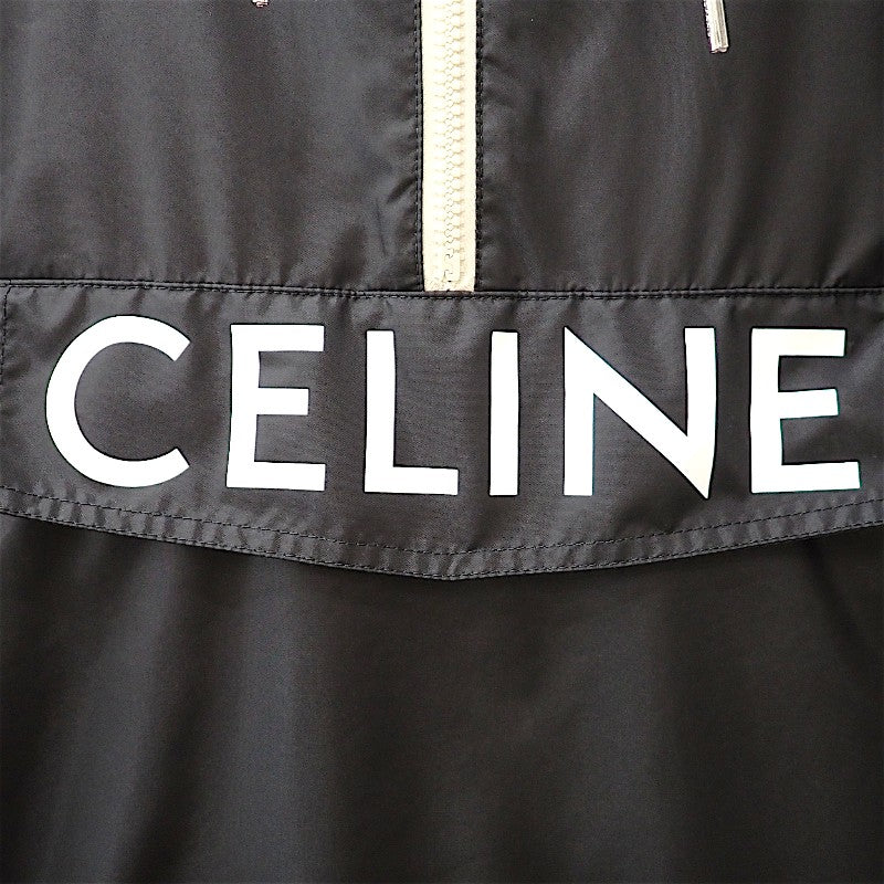 セリーヌ CELINE フロントロゴ アノラックパーカー 2W531495M.38NO マウンテンパーカー ナイロン ブラック 46 メンズ【中古】【ABランク】