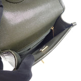 シャネル CHANEL スモール トップハンドル フラップ AS3652 2WAYバッグ ショルダーバッグ キャビアスキン カーキ ゴールド金具 レディース【中古】【Aランク】