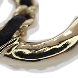 シャネル CHANEL ココマーク チェーンピアス B22B刻印 AB8703 ピアス メタル レザー フェイクパール ブラック ホワイト ゴールド金具 レディース【中古】【Aランク】