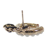 シャネル CHANEL ココマーク チェーンピアス B22B刻印 AB8703 ピアス メタル レザー フェイクパール ブラック ホワイト ゴールド金具 レディース【中古】【Aランク】