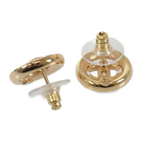 【中古】シャネル CHANEL サークル ココマーク ABC998 ピアス GP ホワイト ブラック B24P刻印 レディース【Aランク】