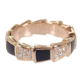 ブルガリ BVLGARI セルペンティ ヴァイパー 11号 52 356630 リング K18ピンクゴールド ダイヤモンド オニキス レディース【中古】【Aランク】