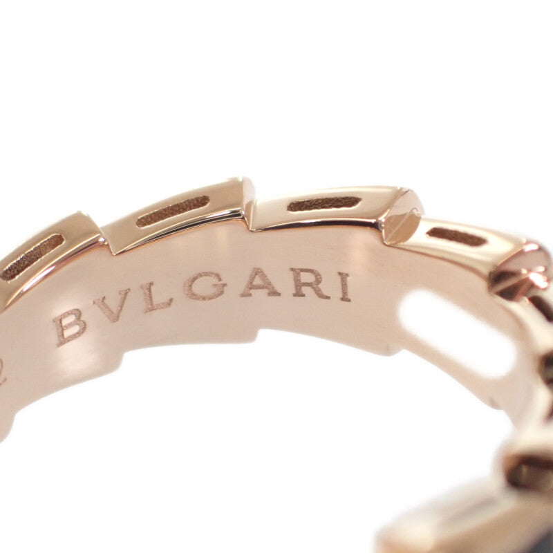 ブルガリ BVLGARI セルペンティ ヴァイパー 11号 52 356630 リング K18ピンクゴールド ダイヤモンド オニキス レディース【中古】【Aランク】