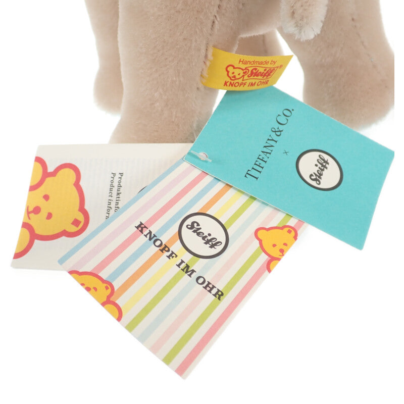 ティファニー TIFFANY&Co. シュタイフ Steiff ゾウ ぬいぐるみ 683800 その他雑貨 コットン モヘア ベージュ ブルー キッズ【中古】【SAランク】