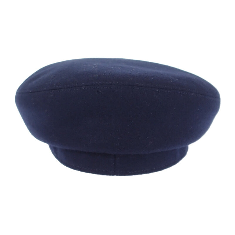 エルメス HERMES シェーヌダンクル キャスケット 58 キャスケット カシミヤ ネイビー シルバー金具 レディース【中古】【Aランク】