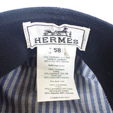 エルメス HERMES シェーヌダンクル 帽子 58 キャスケット カシミヤ ネイビー シルバー金具 レディース【中古】【Aランク】