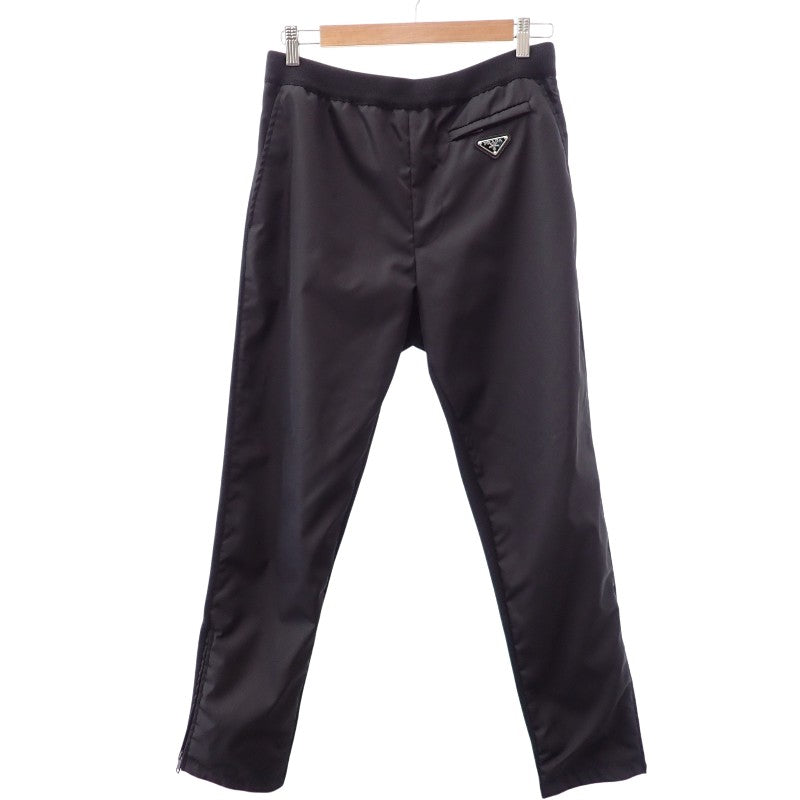 プラダ PRADA ニット切替 ナイロン 48 UMP67 パンツ ウール ナイロン ポリエステル ブラック ブラック金具 メンズ【中古】【ABランク】