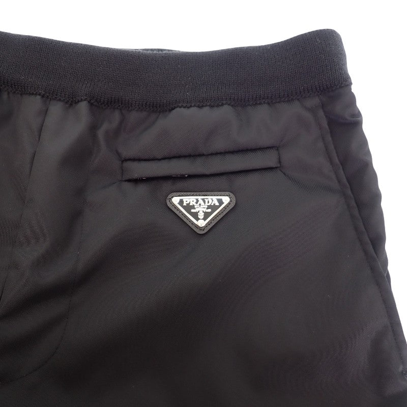 プラダ PRADA ニット切替 ナイロン 48 UMP67 パンツ ウール ナイロン ポリエステル ブラック ブラック金具 メンズ【中古】【ABランク】