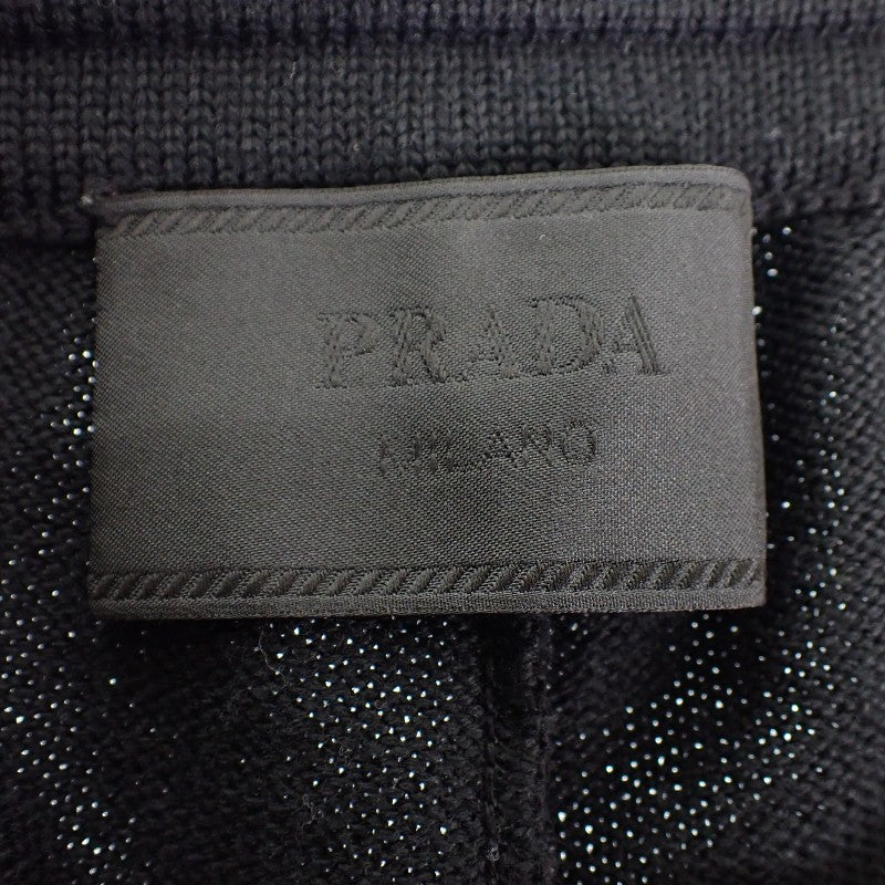 プラダ PRADA ニット切替 ナイロン 48 UMP67 パンツ ウール ナイロン ポリエステル ブラック ブラック金具 メンズ【中古】【ABランク】
