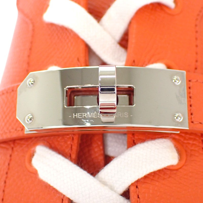 【商談中/対象者以外注文不可】エルメス HERMES スニーカー・デイ 日本サイズ26~27cm カジュアルシューズ 42 H232877ZH94420 スニーカー ヴォーエプソン レザー オレンジポピー シルバー金具 メンズ【中古】【ABランク】