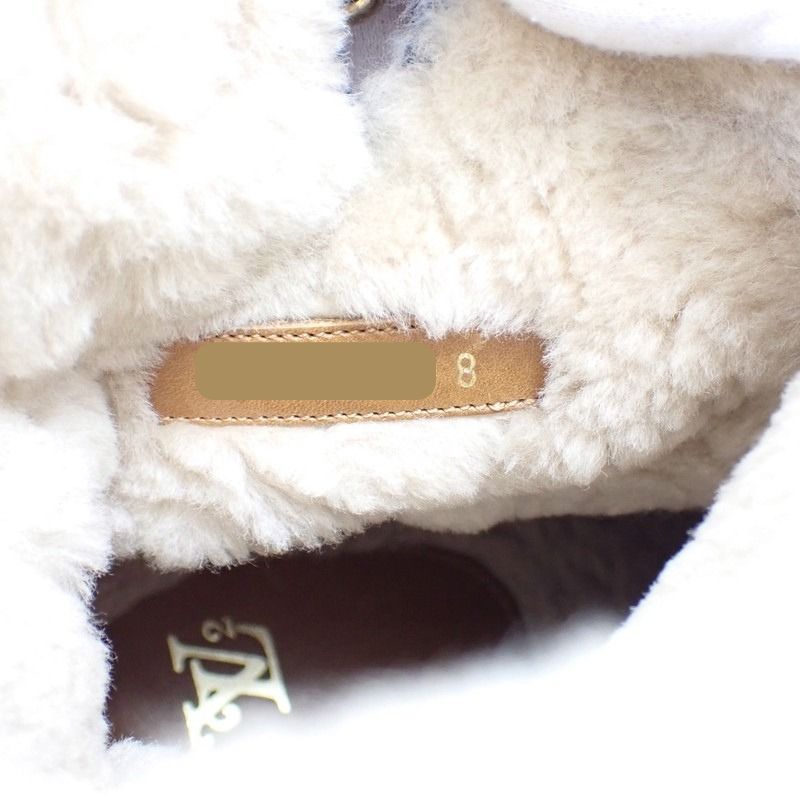 ルイヴィトン LOUIS VUITTON モノグラム デニム ムートンブーツ 1A81FH ブーツ モノグラムデニム ブルー ゴールド金具 メンズ【中古】【ABランク】